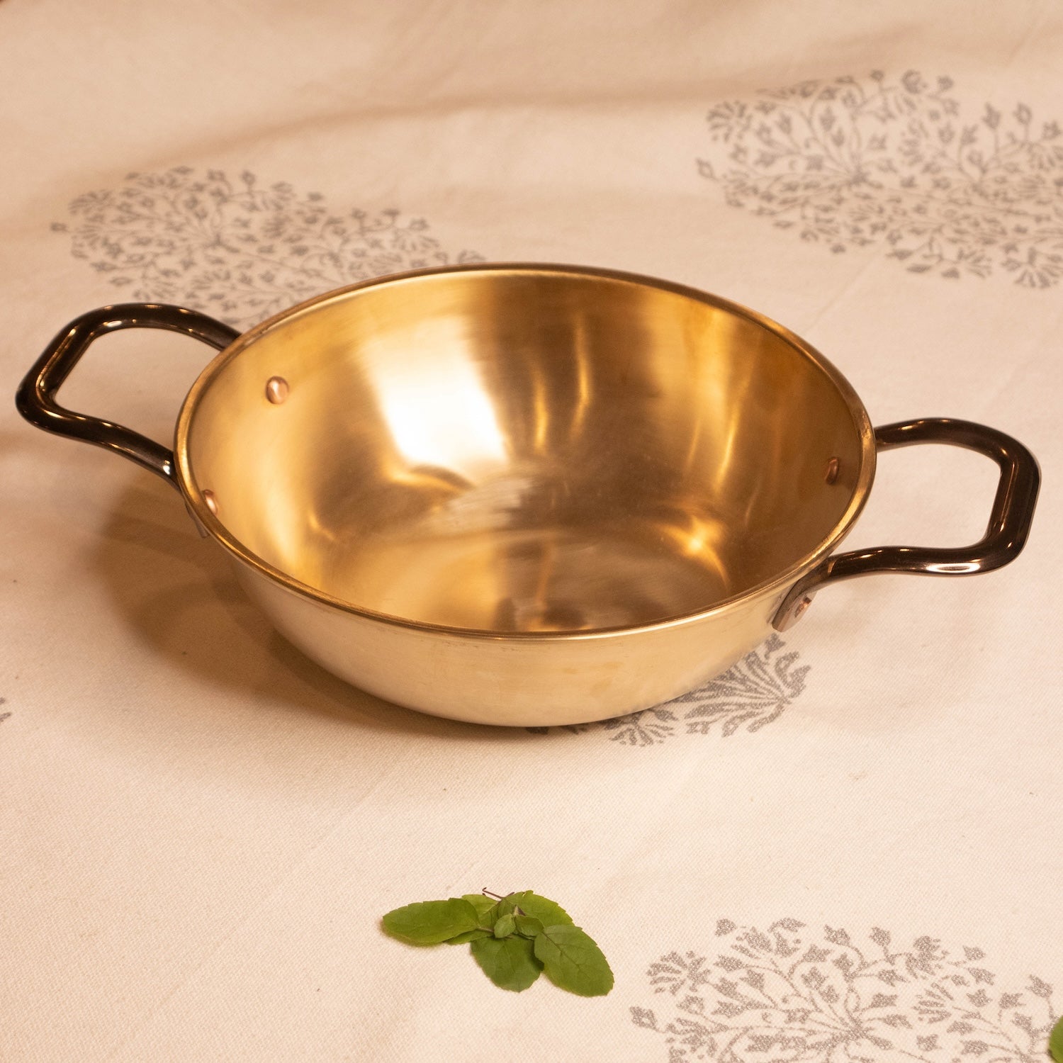 Kansa Tulsi Kadai with Heat Resistant Handles