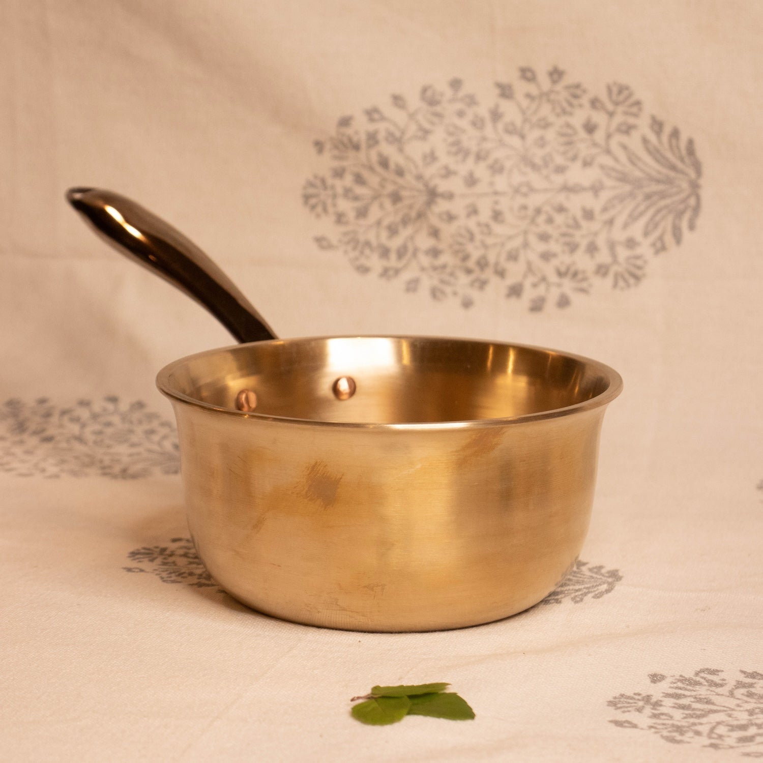 Kansa Tulsi Sauce Pan with Heat Resistant Handle