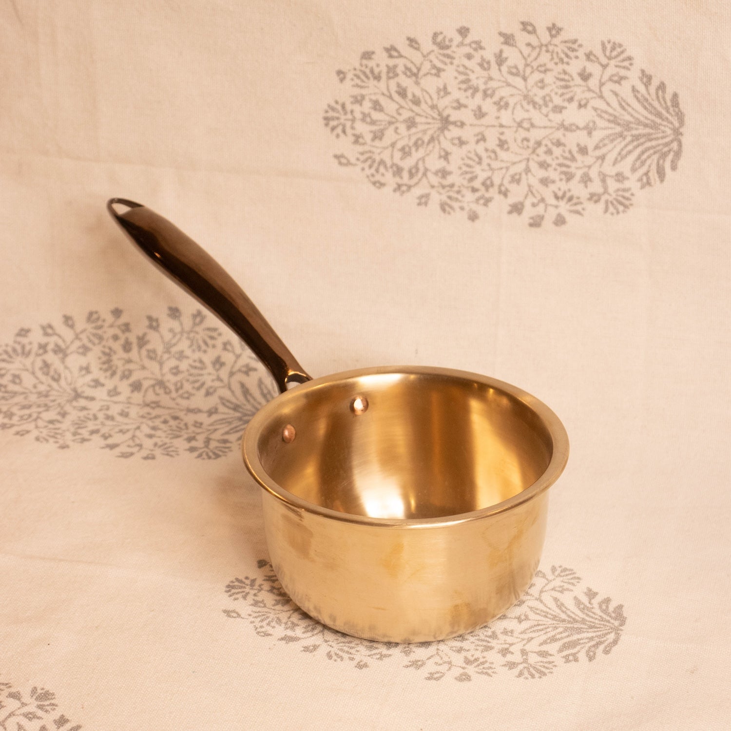 Kansa Tulsi Sauce Pan with Heat Resistant Handle