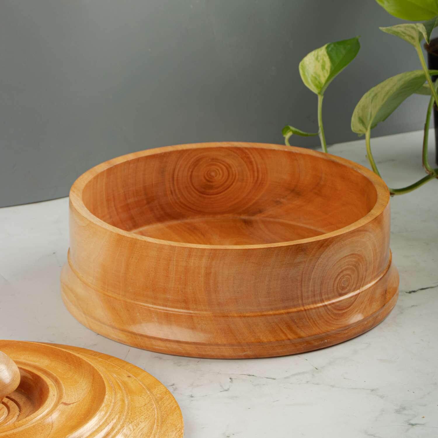 Neem Wood Roti Box-3-Zishta Traditional Serveware