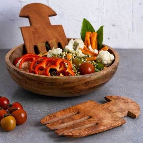 Neem Wood Salad Mixer-Zishta Traditional Cookware