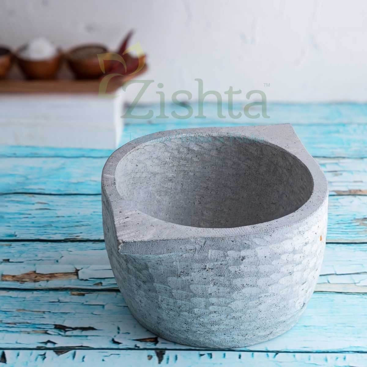 Soapstone Cookware Kalchatti XL-Untreated-Zishta Traditional Cookware