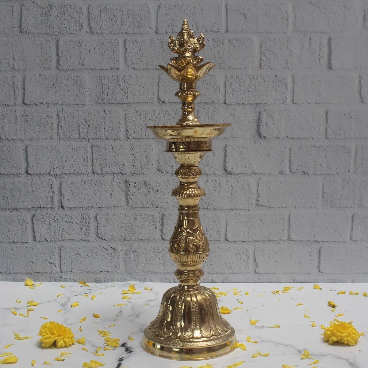 Traditional Brass Kuthu Vilakku (lamp): Ega Vilakku Zishta