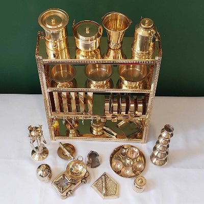 Brass Bhatukali Miniature Kitchen Set -Zishta Home Decor Toys