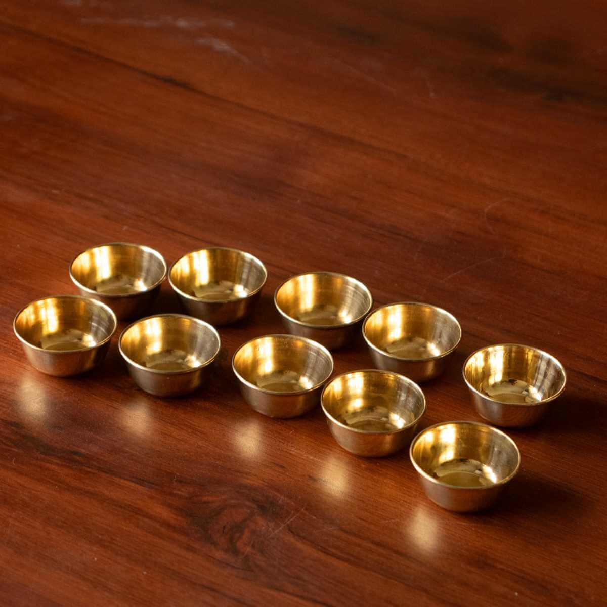 Brass Bowl Mini-Set of 10-Zishta Traditional Navratri Diwali Gifts