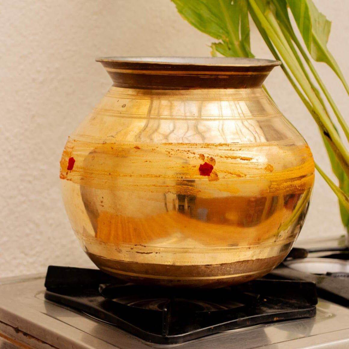 Brass cooking pot / Pongal pot-Zishta Traditional Cookware