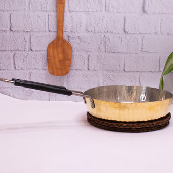 Brass Fry Pan with Heat Resistant long handle