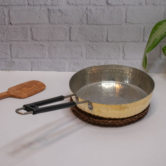 Brass Fry Pan with Heat Resistant long handle