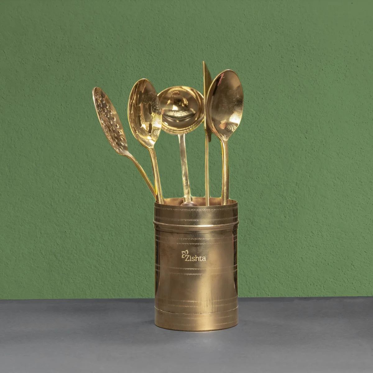 Brass Serving and Cooking Ladles-Zishta Traditional Kitchen Accessories