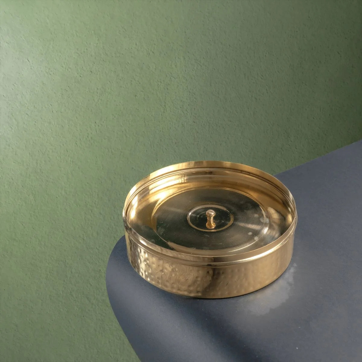 Brass Masala Dabba with Tin Coating Plate-Zishta Traditional Kitchen Food Storage Containers