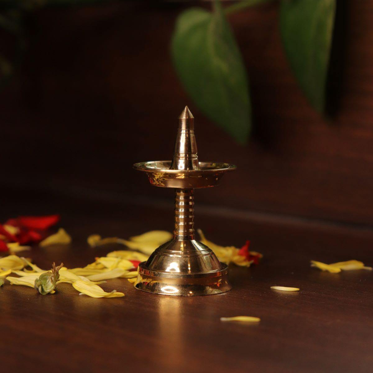 Brass Mini Decor Kerala Deepam Set of 4-5-Zshta Traditional Navratri Diwali Gifts