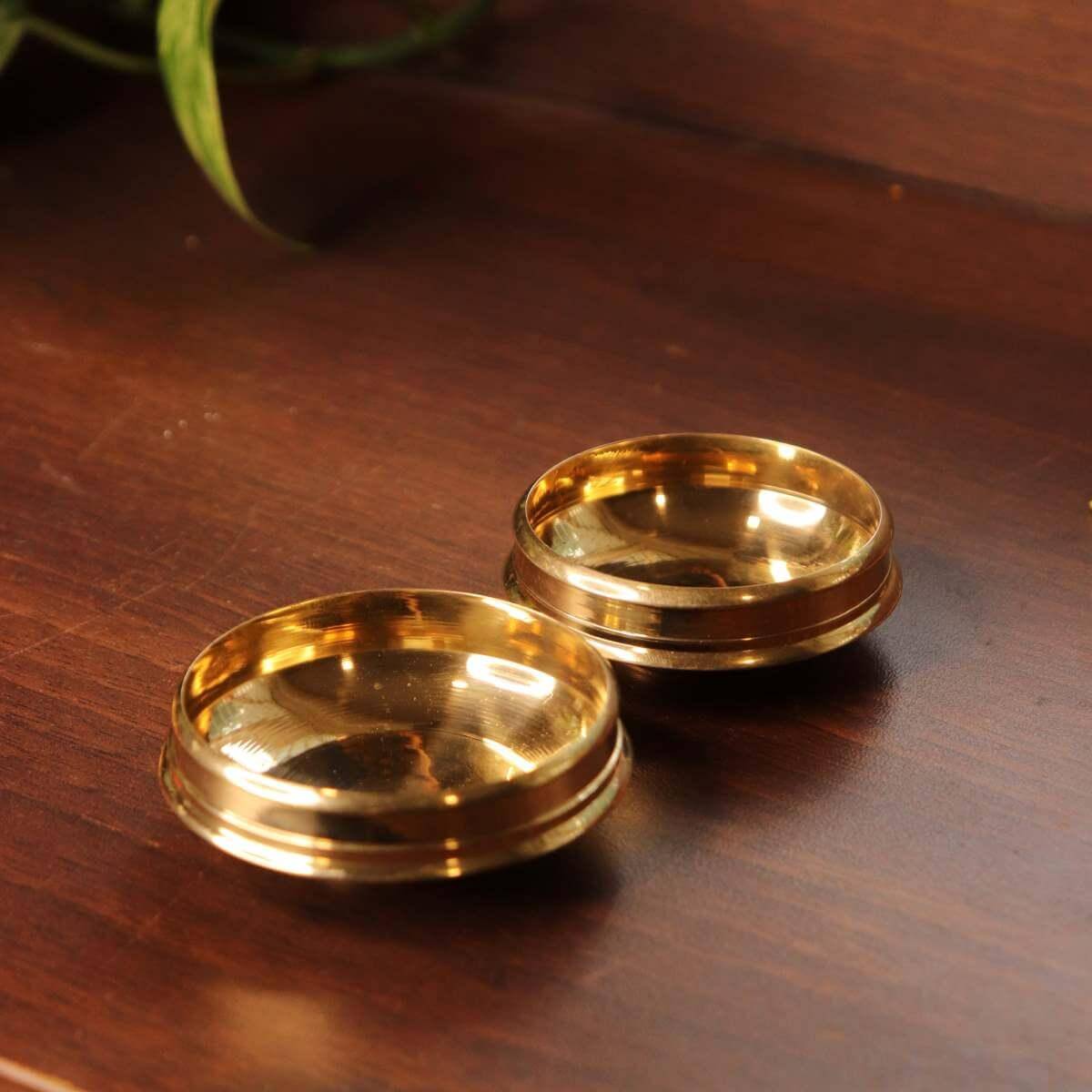 Brass Mini Decor Uruli Set Of 4-3-Zishta Traditional Navratri Diwali Gifts