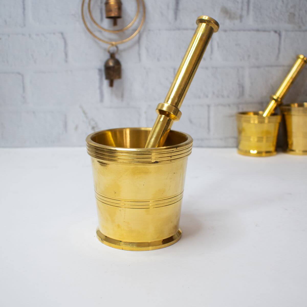 Brass Mortar Pestle-Zishta Kitchen Accessories