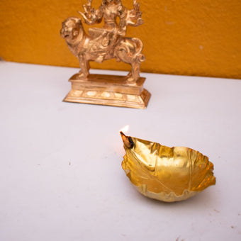Hand Crafted  Brass Floating Peepal Leaf shaped Diyas (Pair of Diyas)