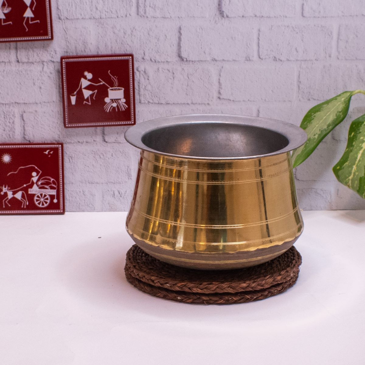 Brass Rice Pot (With Tin Coating)