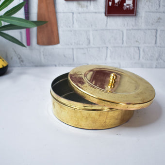 Traditional Brass Roti Box