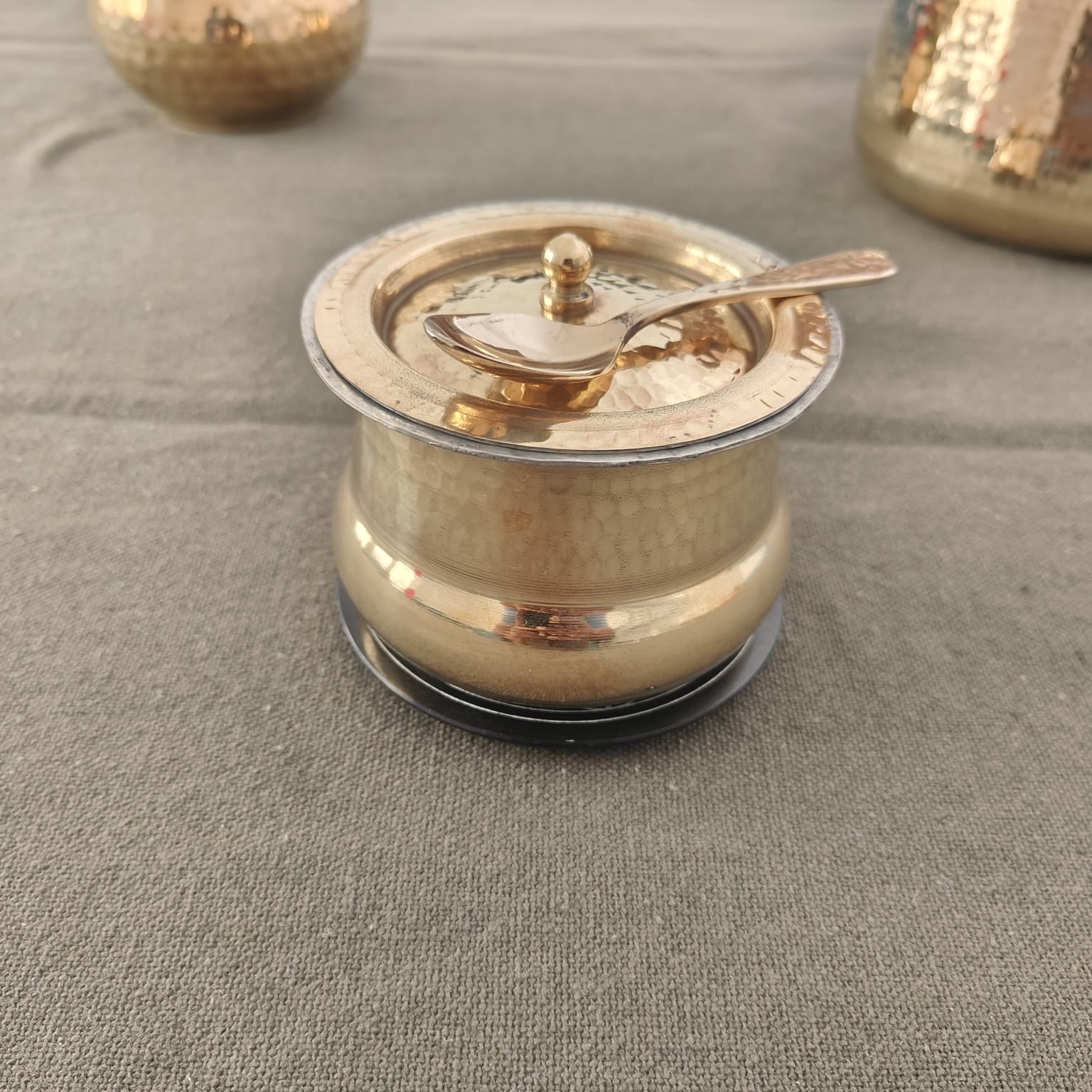 Brass Shakuntala Ghee Pot-2-Zishta Kitchen Food Storage Containers