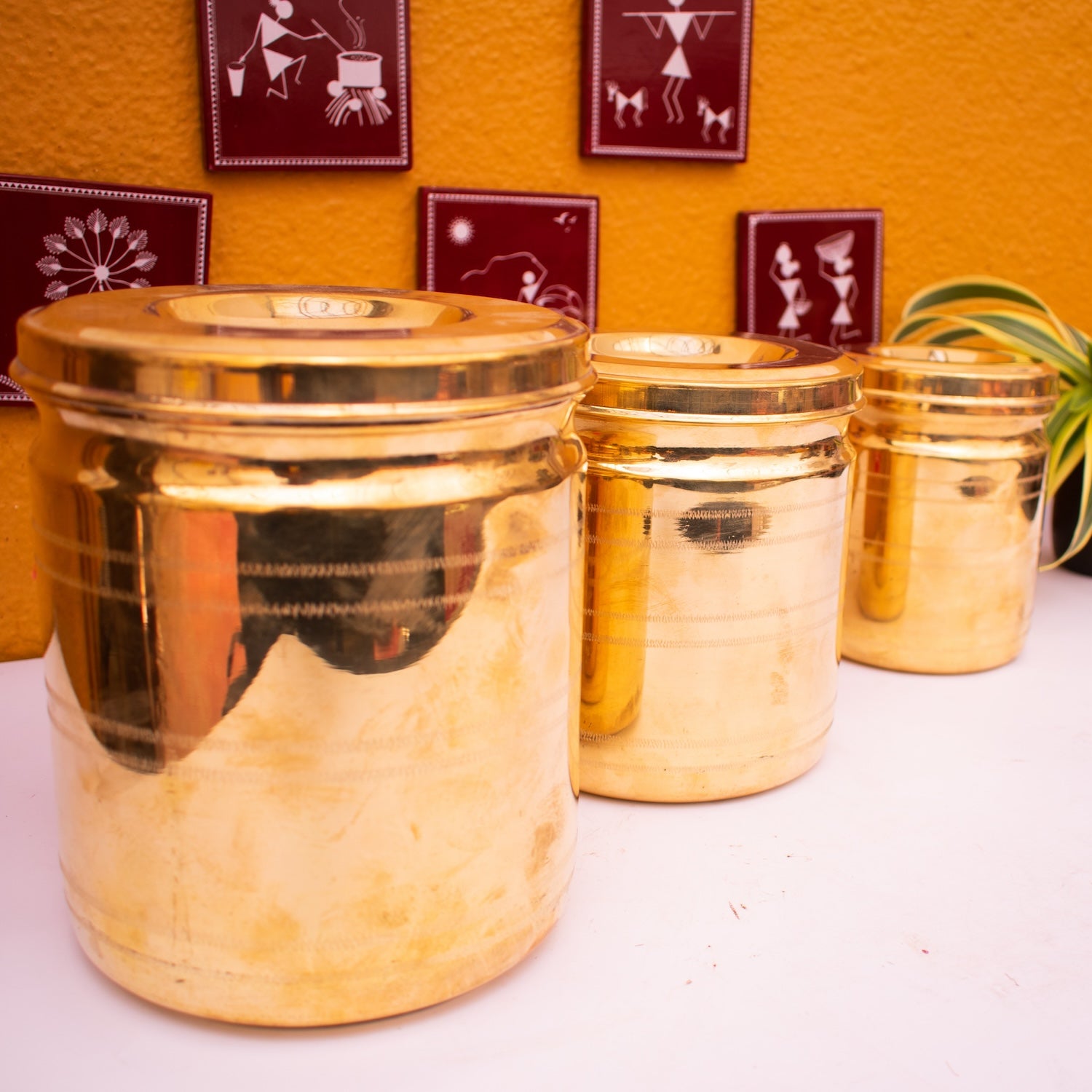 Combo Set: Brass Storage Containers (Set of 3 - All Sizes)