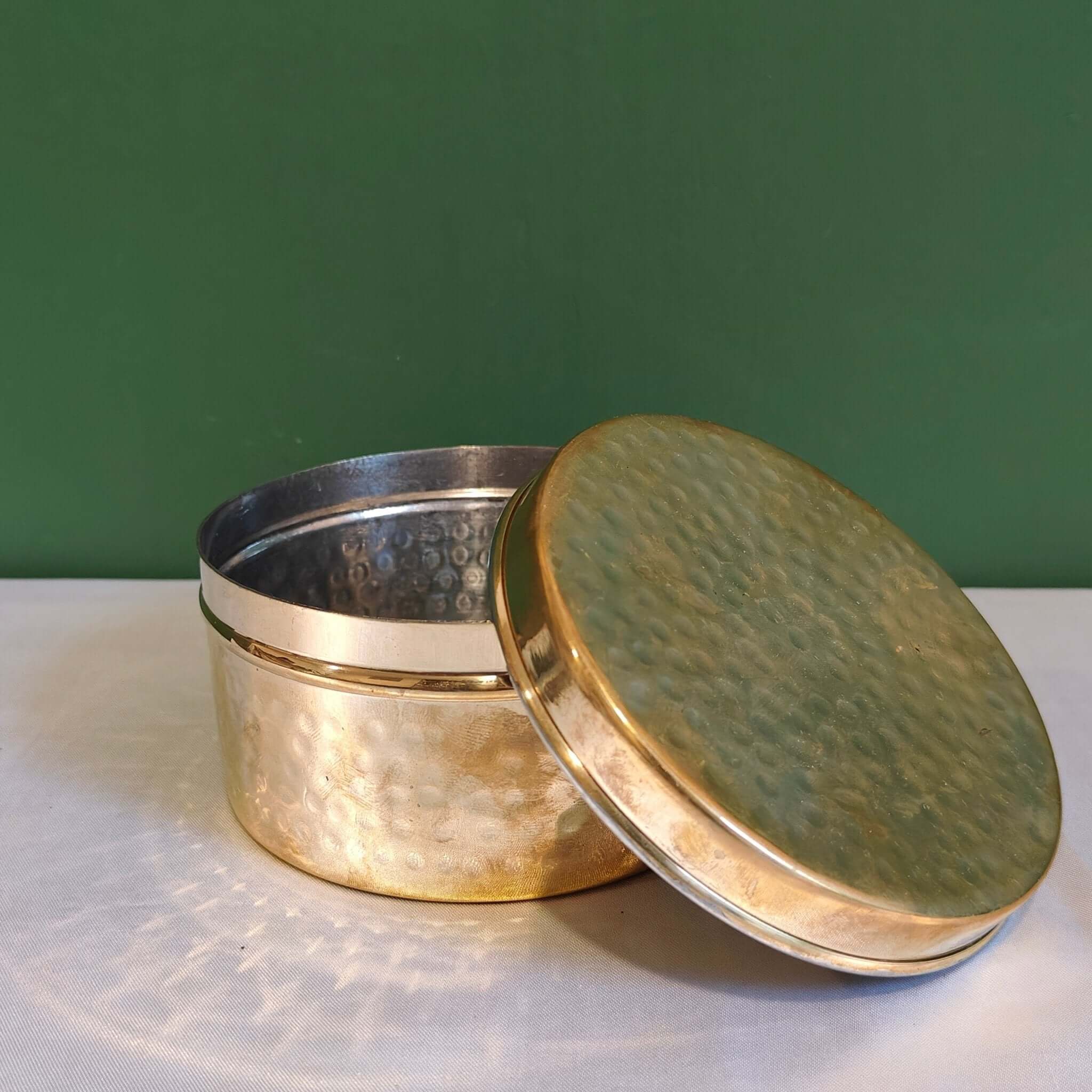 Brass Storage Dabba Hammered Container-1-Zishta Food Storage Containers
