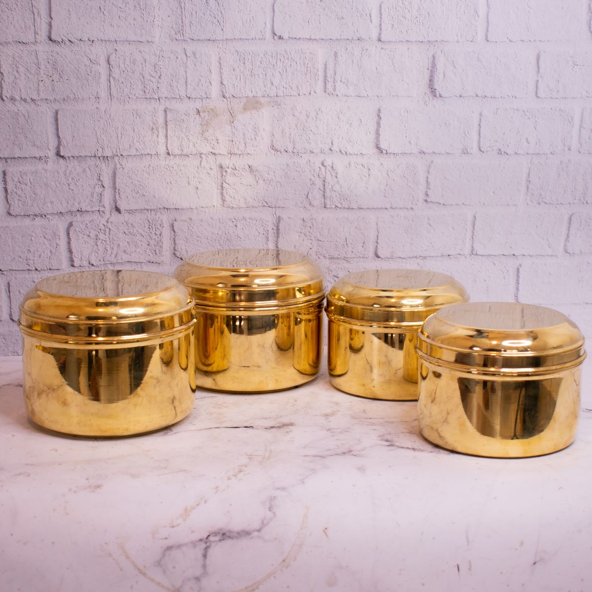 Brass Storage Tiffin Box Containers Combo-1-Zishta Storage Containers