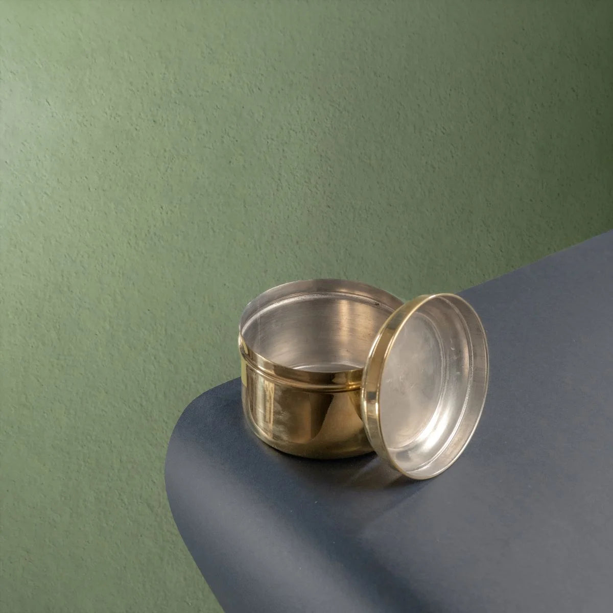 Brass Tiffin Box Containers Top View-Zishta Traditional Kitchen Food Storage Containers