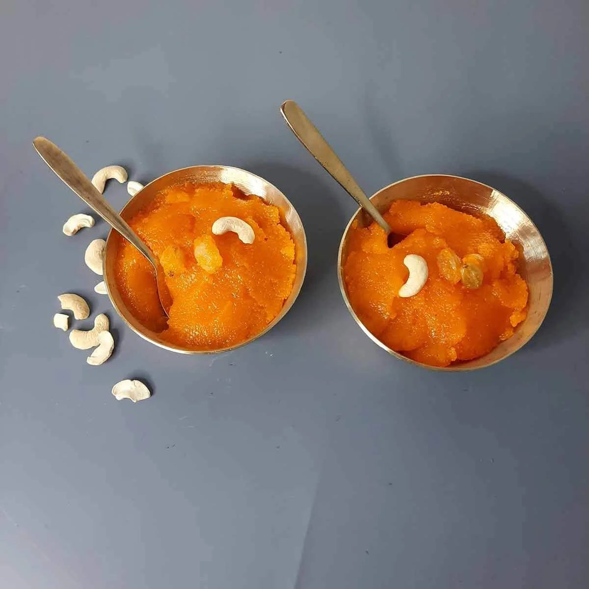 Sweet served in Kansa Dessert Bowls -Zishta Traditional Bronze Serveware