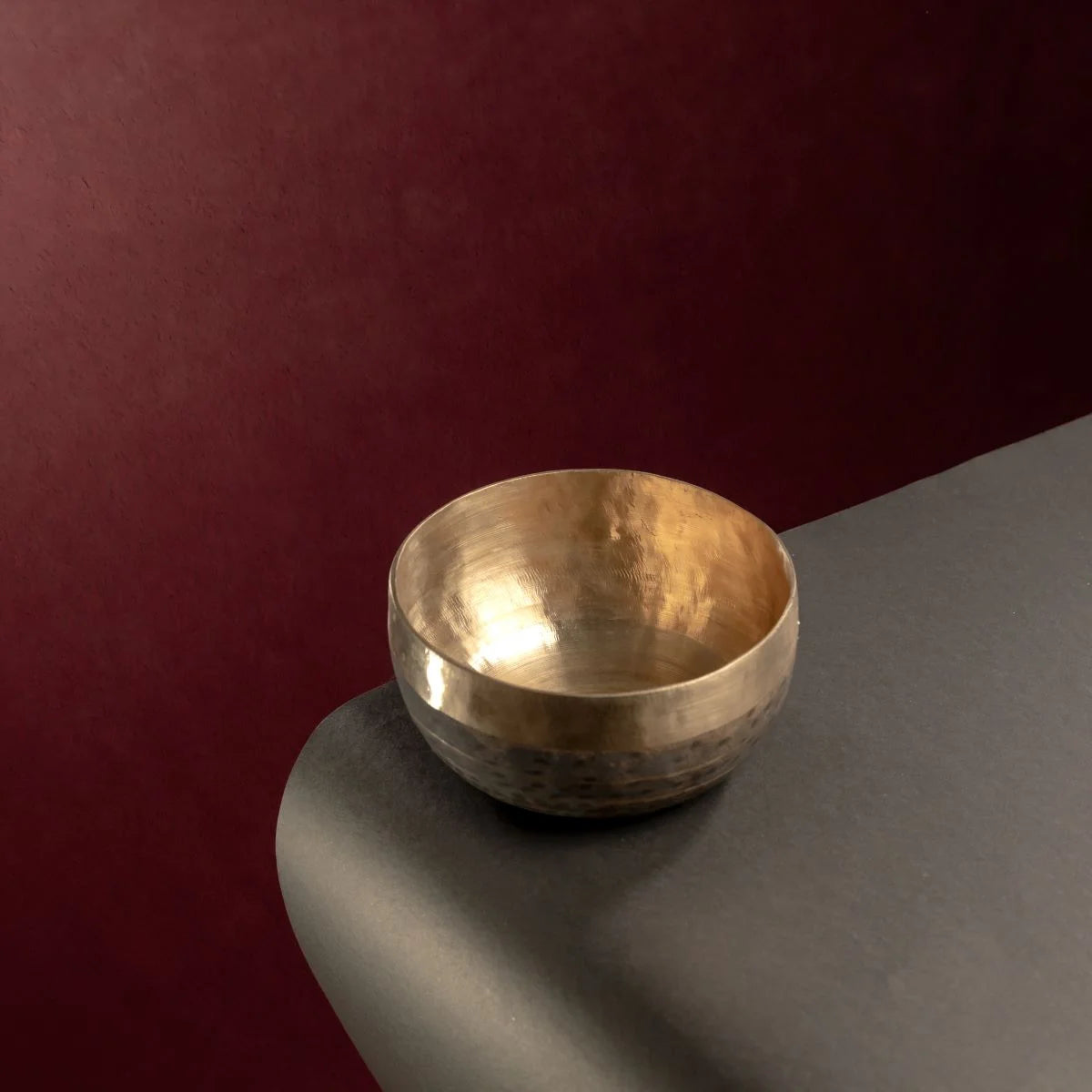 Bronze Serving Bowl Regular Shape Top View-Zishta Traditional Serveware