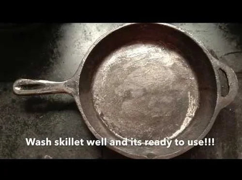 cast iron skillet with text 'Wash skillet well and it's ready to use!!!'-Zishta Traditional Cookware