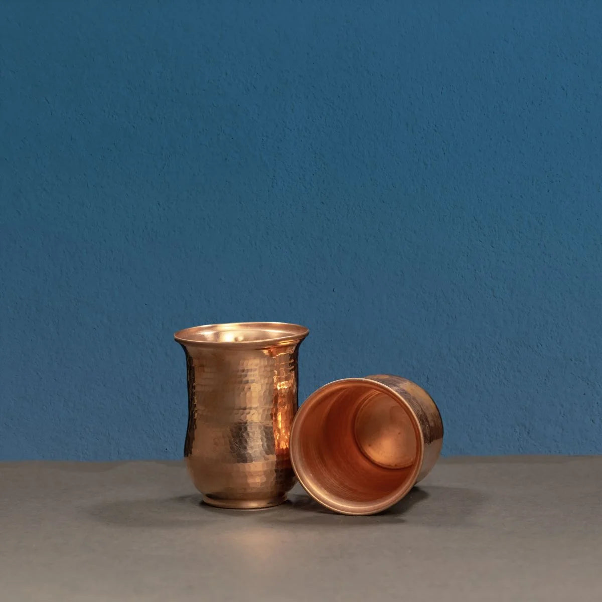 Copper Curved Water Tumblers-Zishta Traditional Serveware