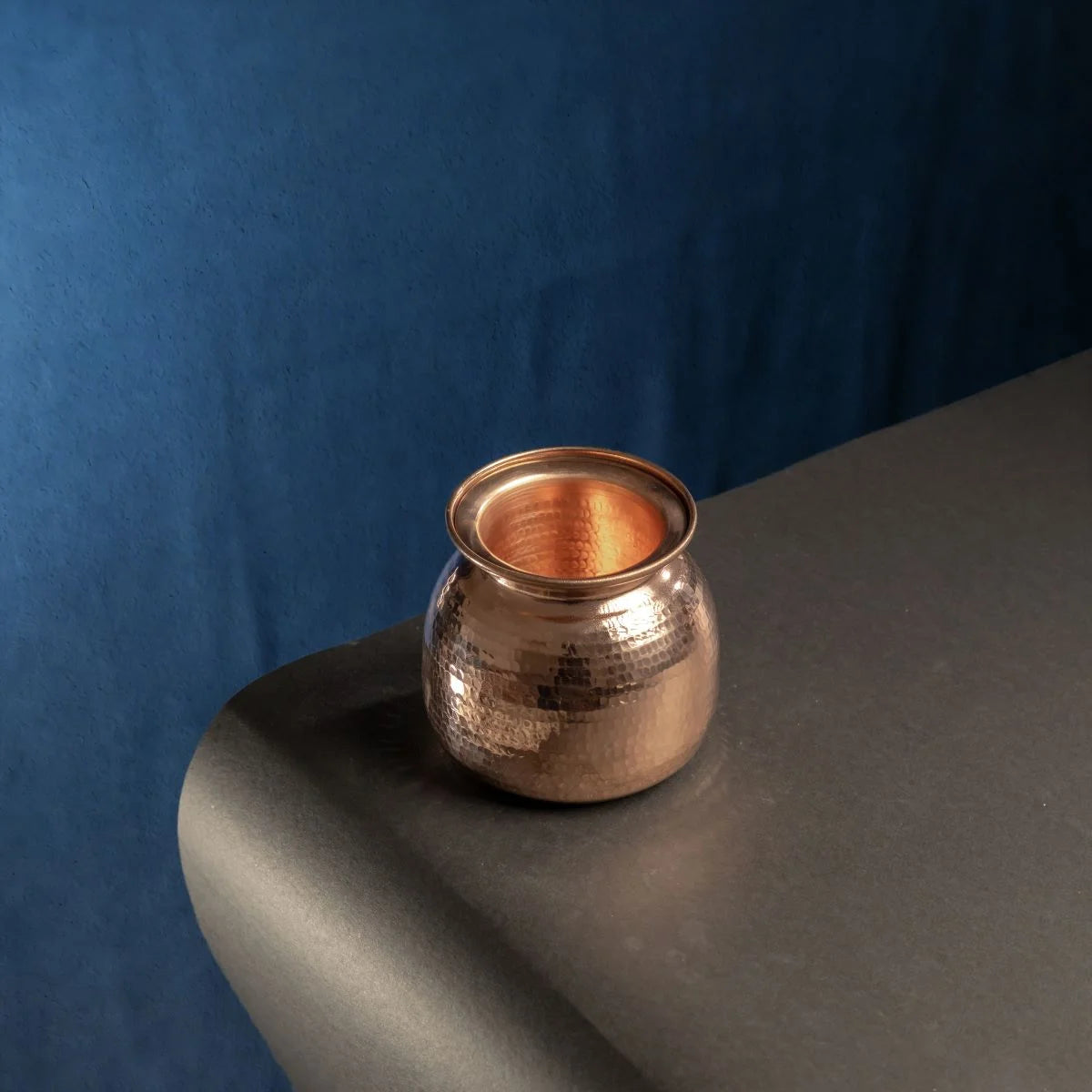 Copper Sombu Water Pot Top View-Zishta Traditional Serveware