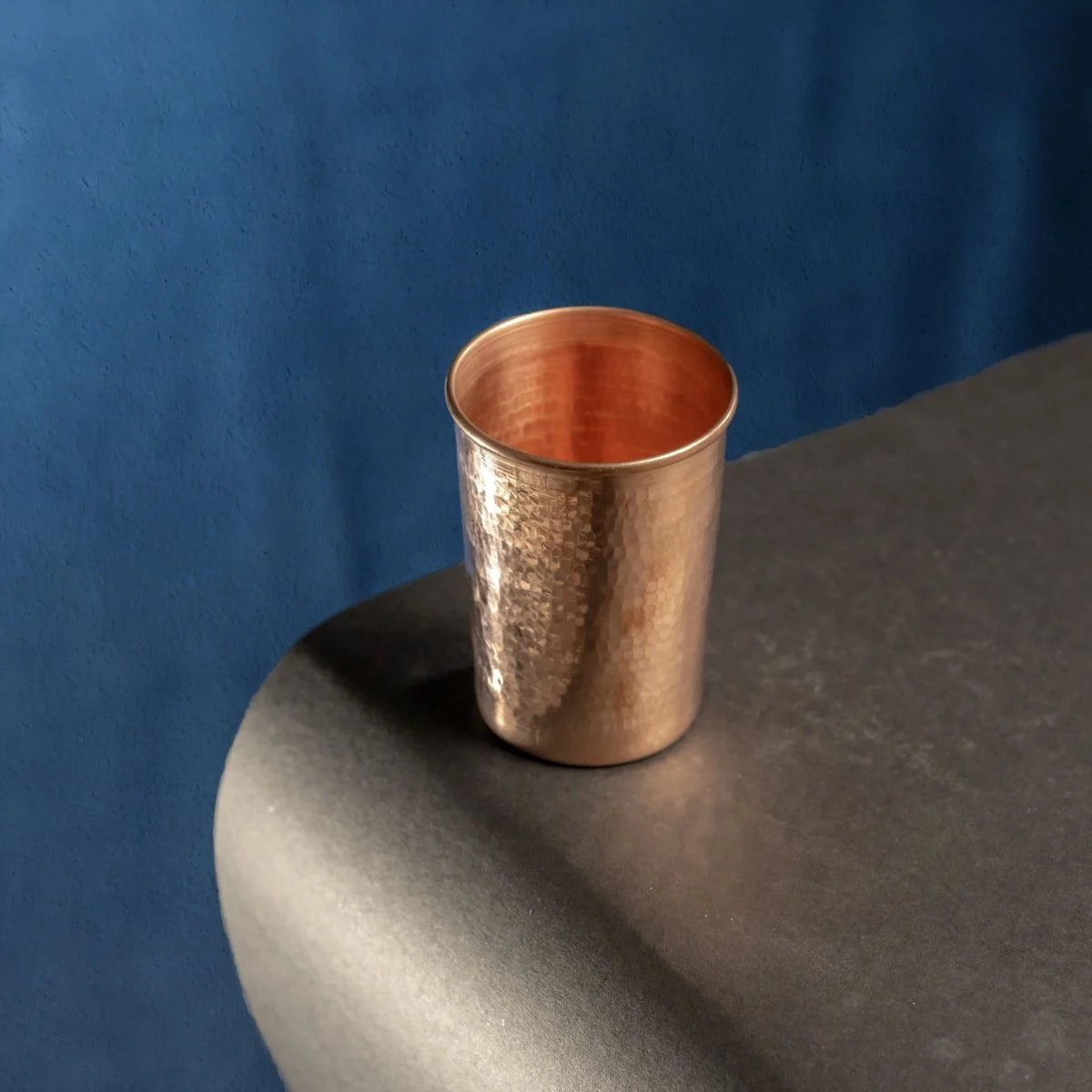 Copper Water Tumbler Glass Top View-Zishta Traditional Serveware