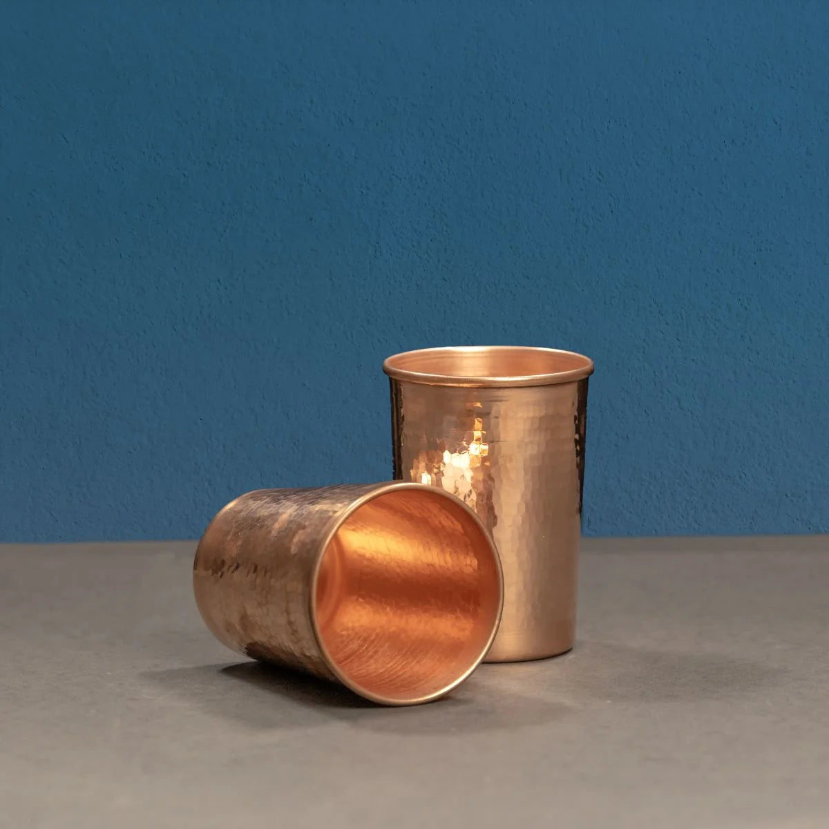 Copper Water Tumbler Set of 2-Zishta Traditional Serveware