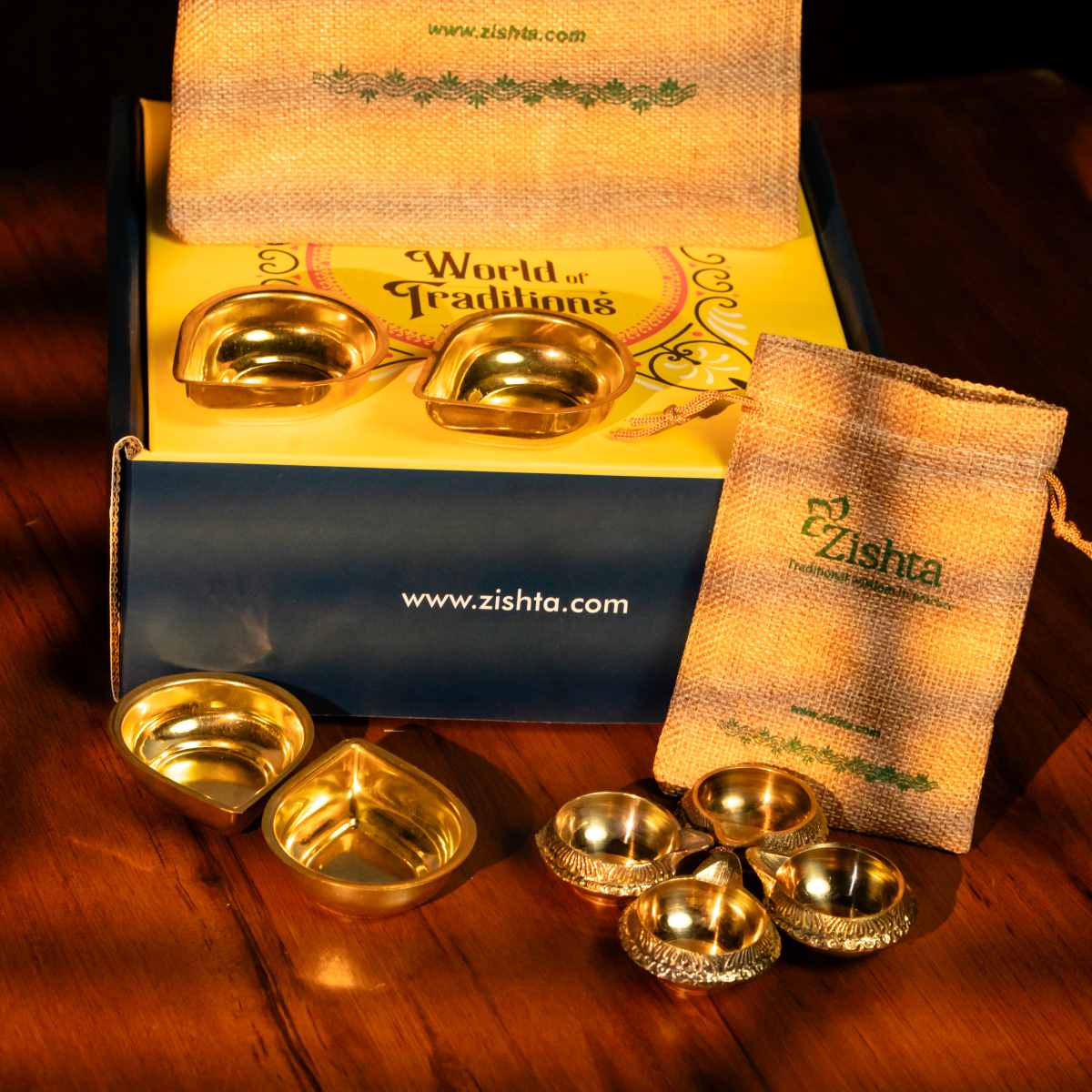 Diwali Brass Diya Collection-2-Zishta Diwali Gifting