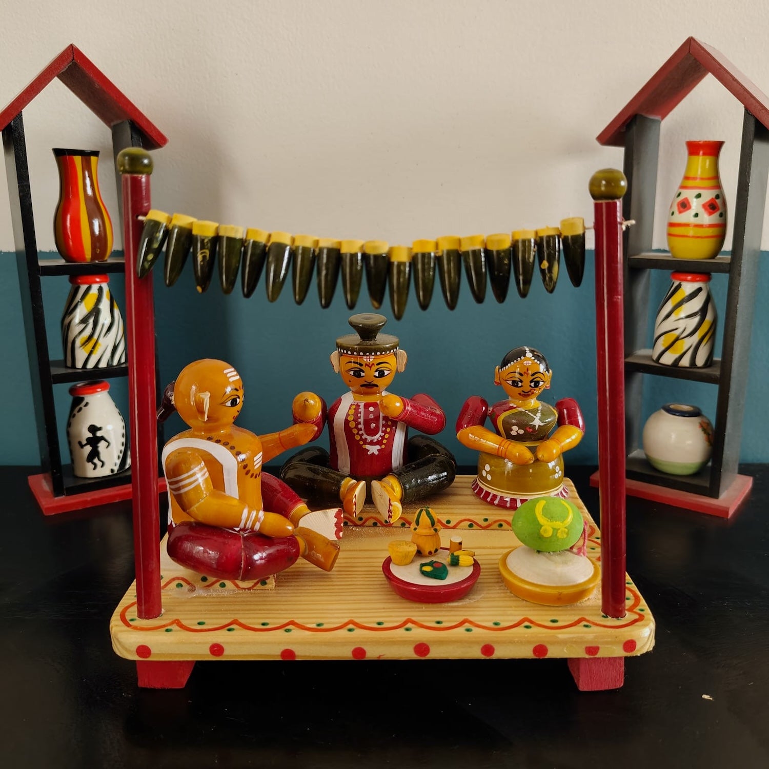 Etikoppaka Wooden Marriage Set-1-Zishta Traditional Home Décor