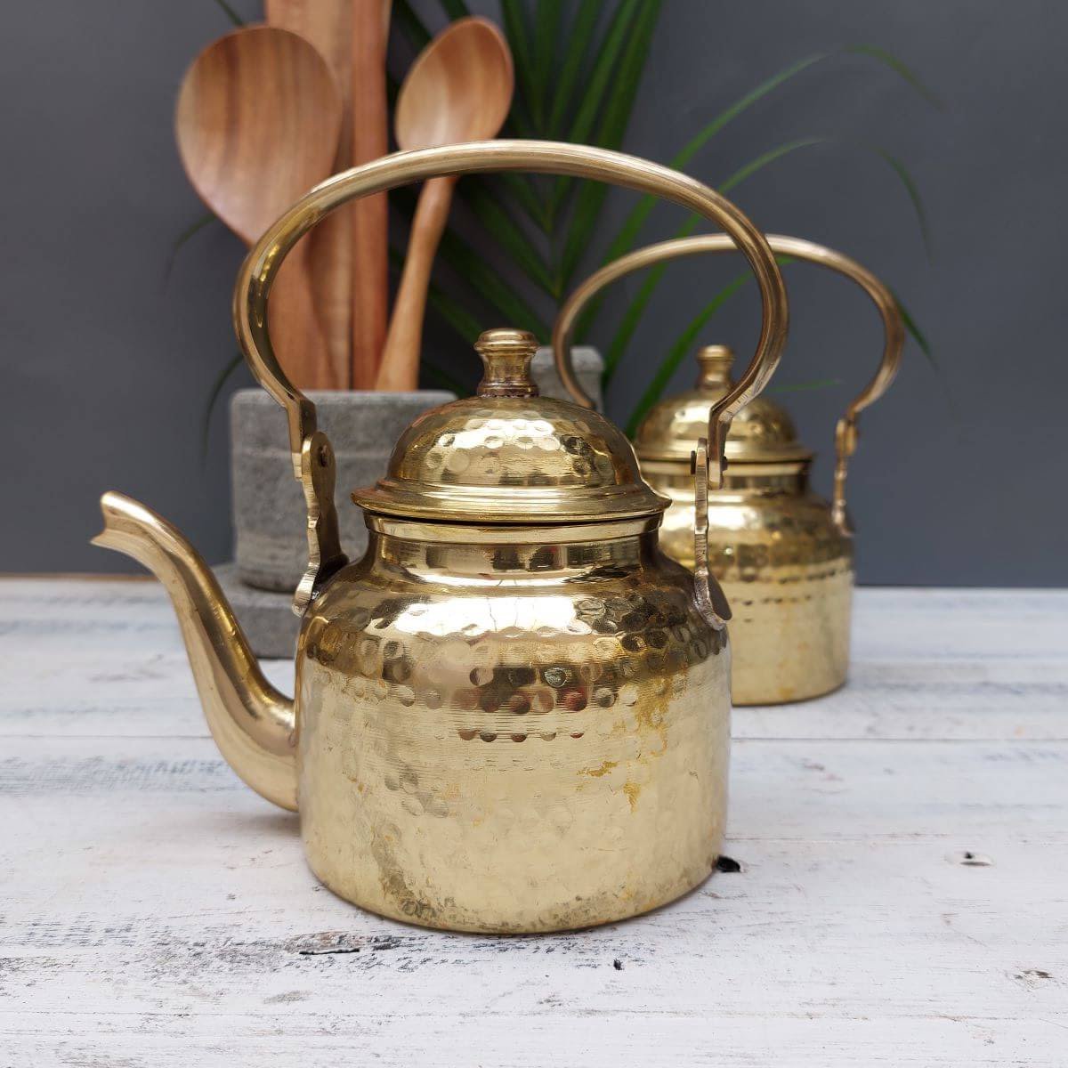 Handcrafted Brass Tea Kettle-Zishta-Brass Cookware