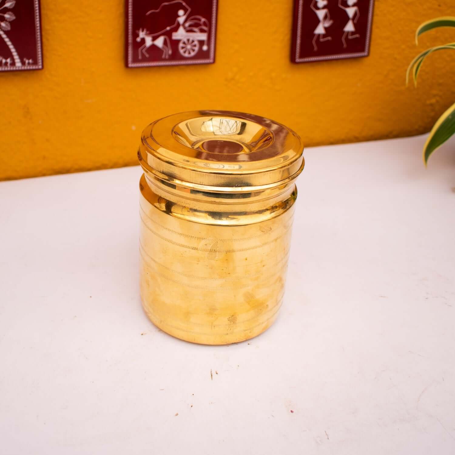 Handcrafted Brass Storage Containers With Tin Coating-Zishta Kitchen Storage Containers