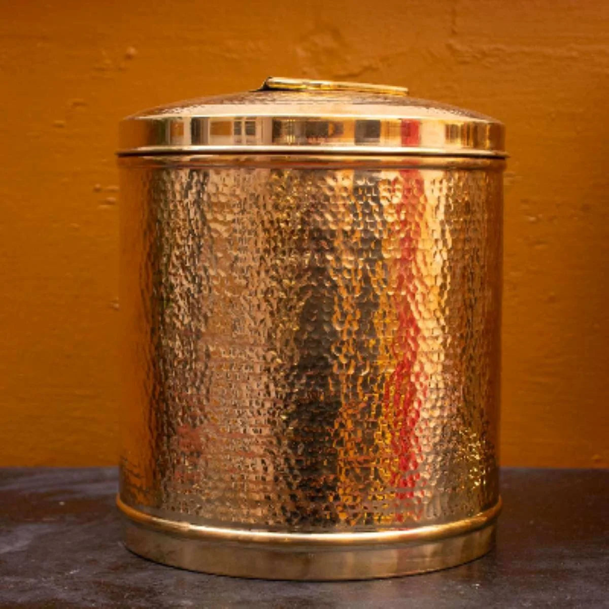 Handcrafted Brass Pawali Drum-Zishta Kitchen Storage Containers