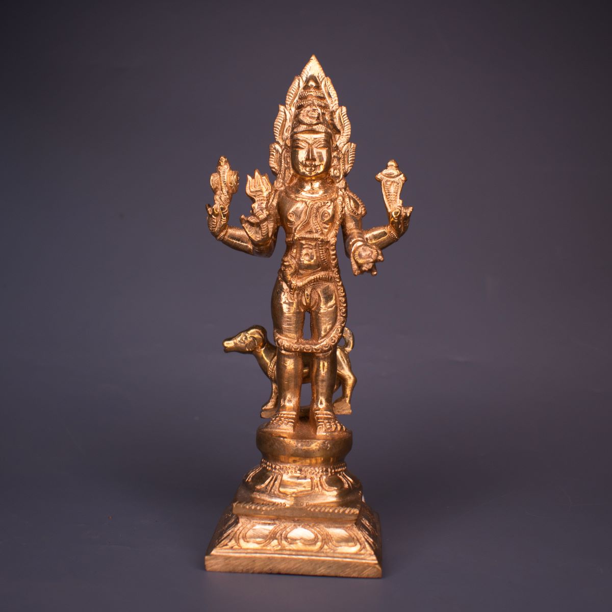Kala Bhairava Panchaloha Idol-6 Inches-Zishta Traditional Home Decor