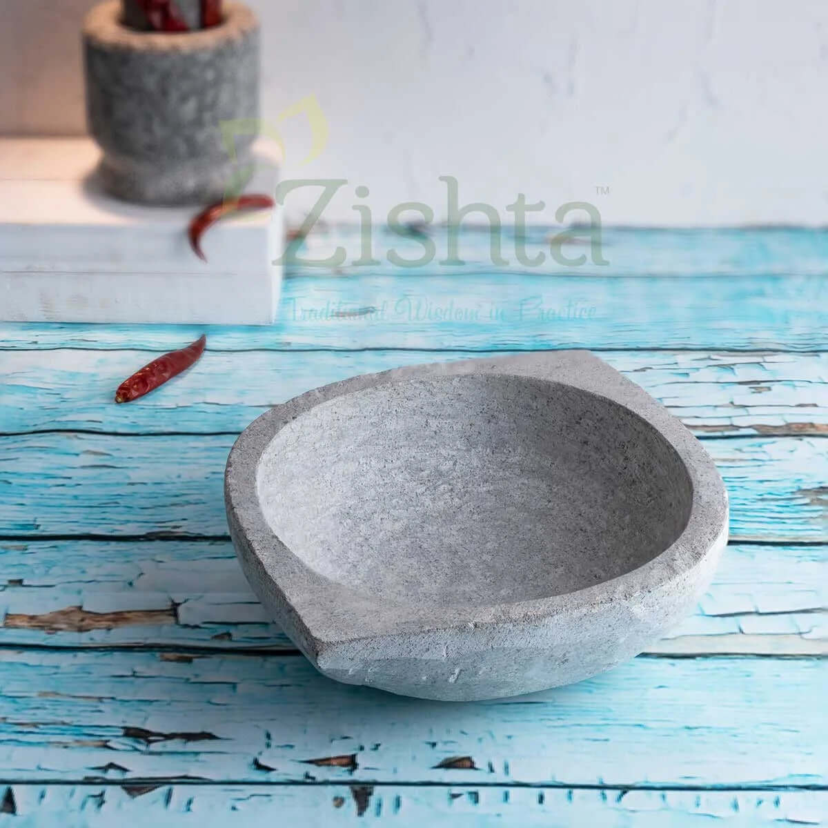 kalchatti Soapstone Kadai-Zishta Traditional Cookware