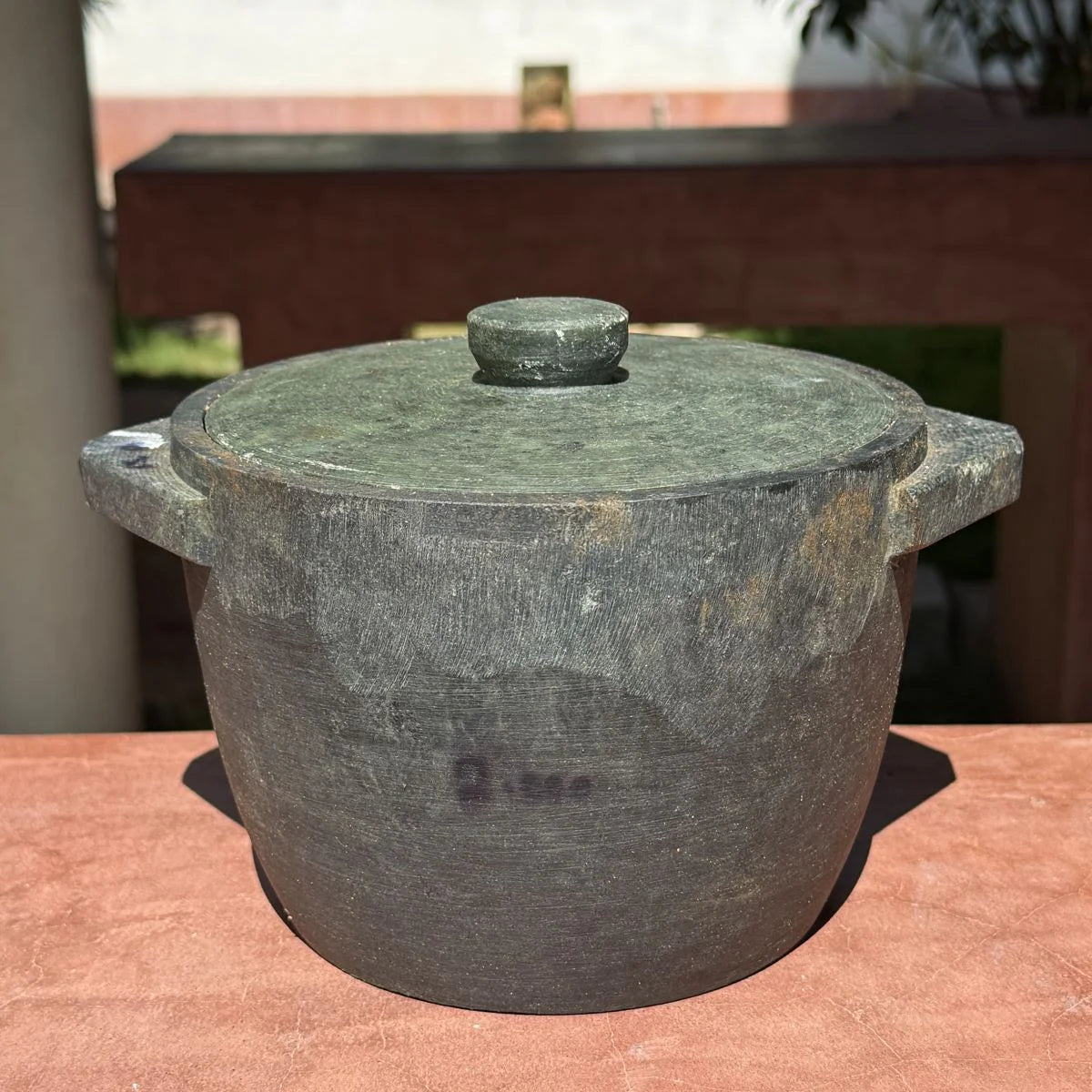 Treated Large Kalchatti with Lid-Zishta Soapstone Cookware