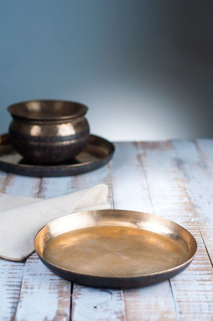 Handcrafted Kansa Dinner Plates | Bell Metal Plate | Kansya Serveware