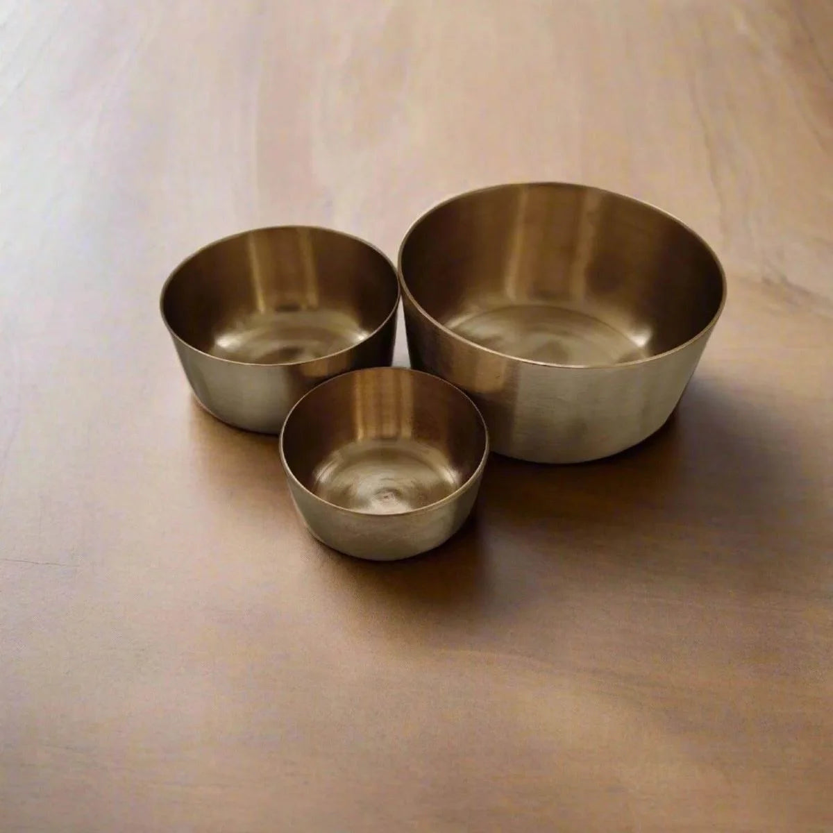 Kansa Katori Cups in three different sizes -Zishta Traditional Bronze Serveware