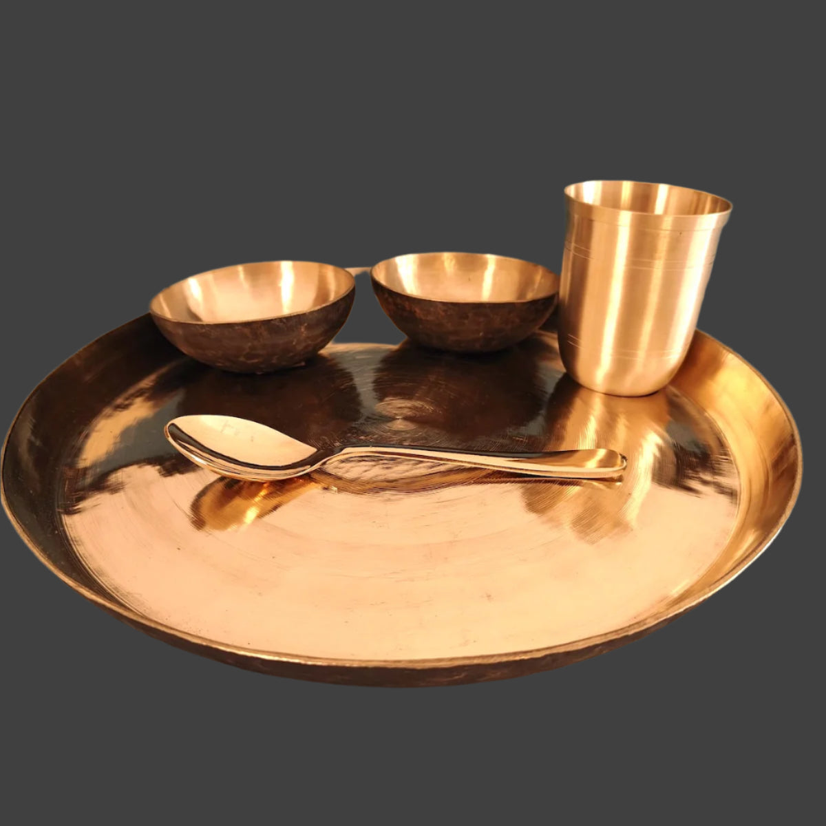 Kansa Bronze Thali Dinner Set from orissa-Zishta Traditional Table & DIning