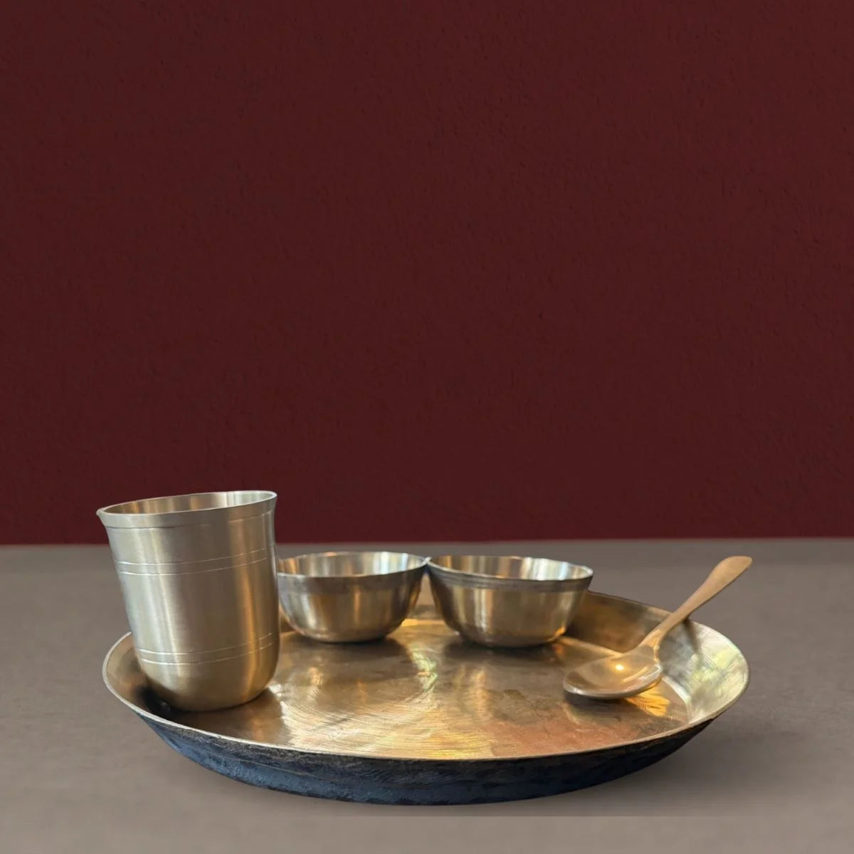 Kansa Thali Dinner Set -Zishta Traditional Bronze Dinnerware