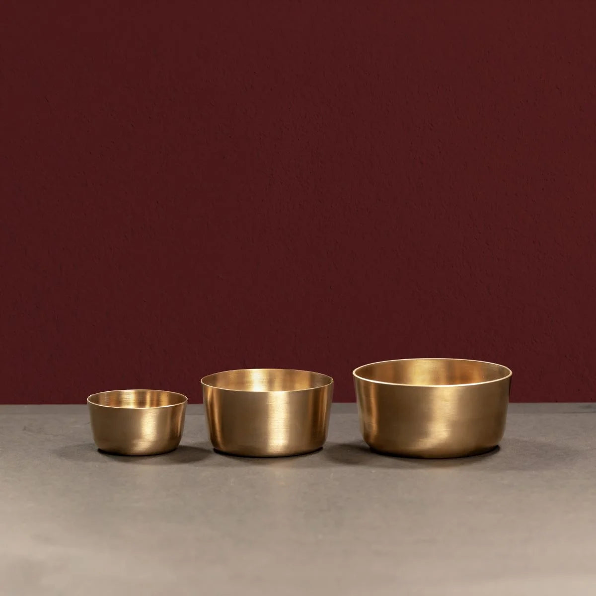 Kansa Katori Cups in different sizes-Zishta Traditional Bronze Serveware