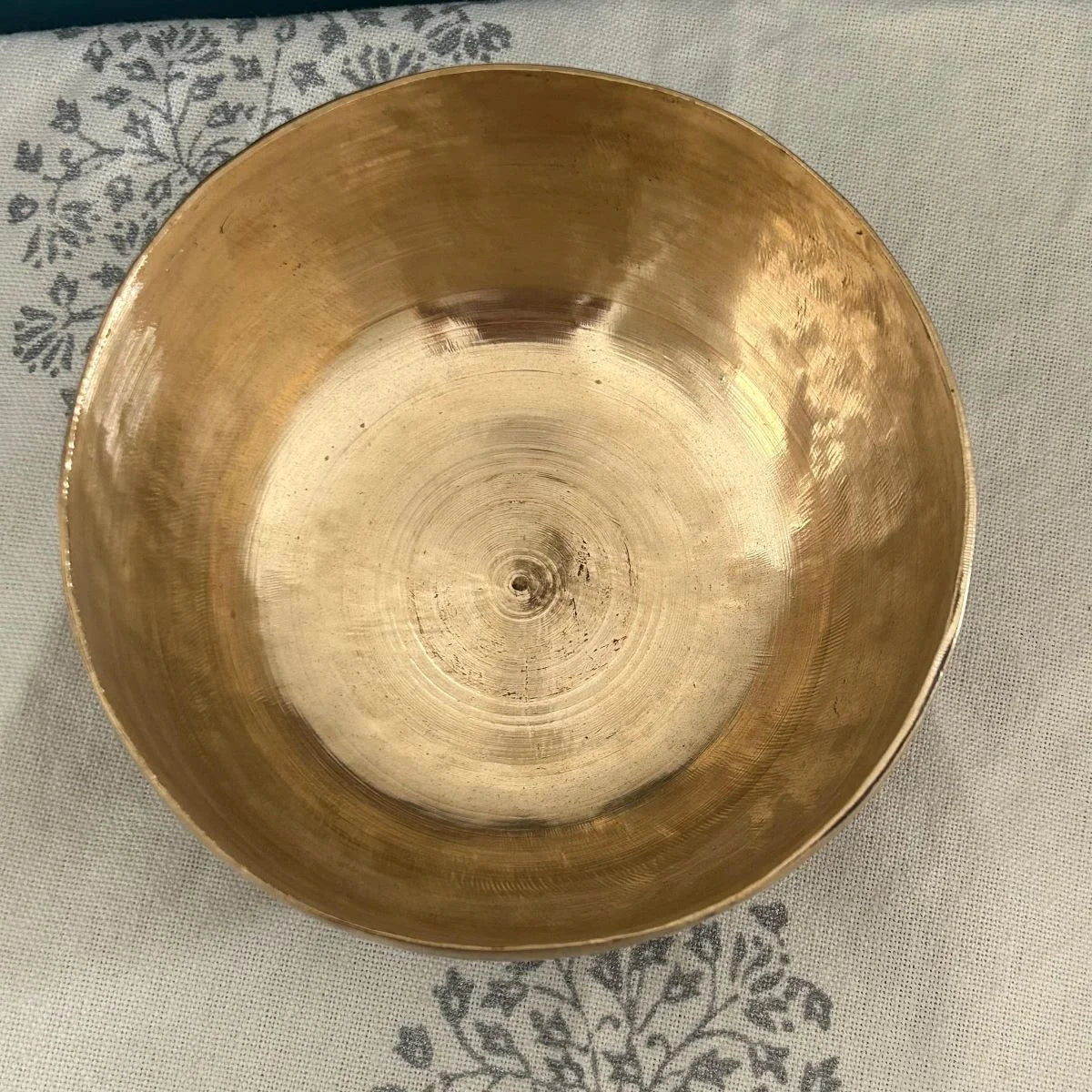 Kansa Medium Size Regular Shaped Serving Bowl Top View-Zishta Traditional Bronze Serveware