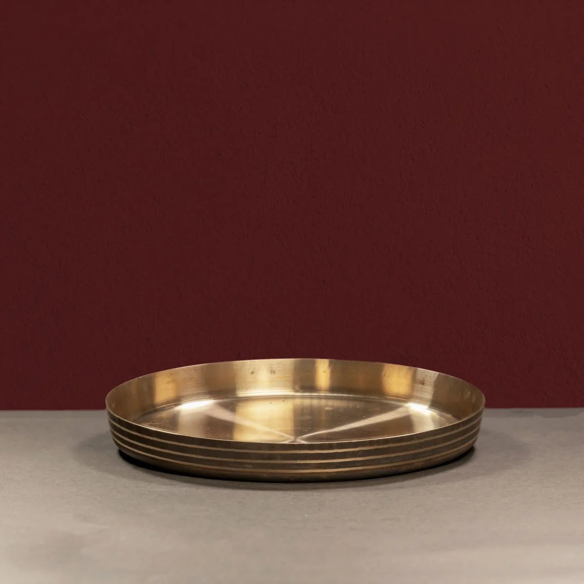 Kansa Thali Gujarat Dinner Plate-Zishta Traditional Bronze Serveware