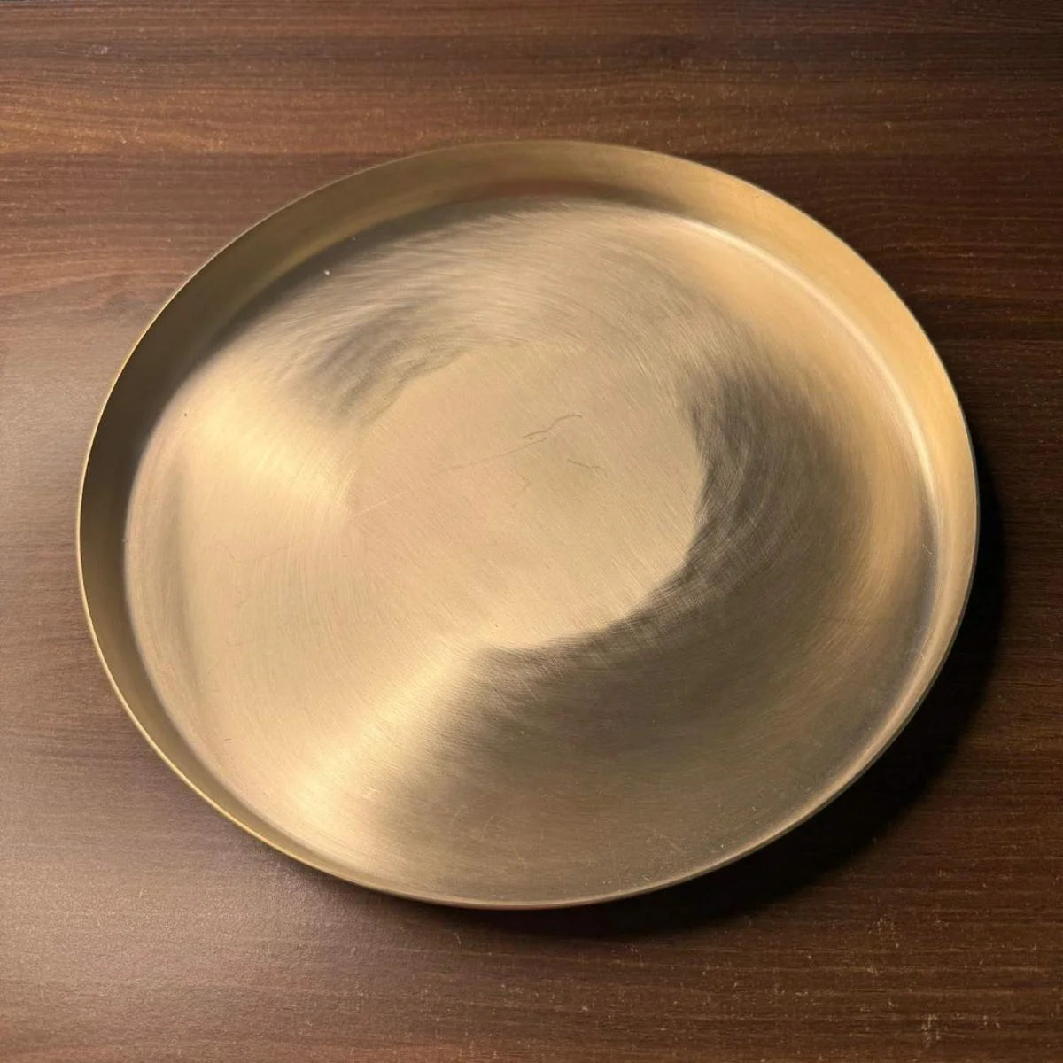Kansa Thali Matt Finish Bronze Dinner Plate-Zishta Traditional Bronze Dinnerware