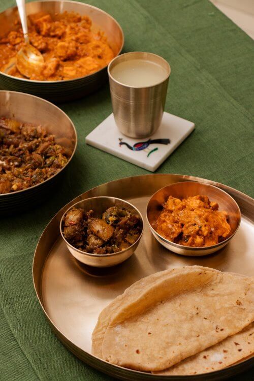 Food Served in Kansa Thali Set Gujarat -1-Zishta Kansya Serveware