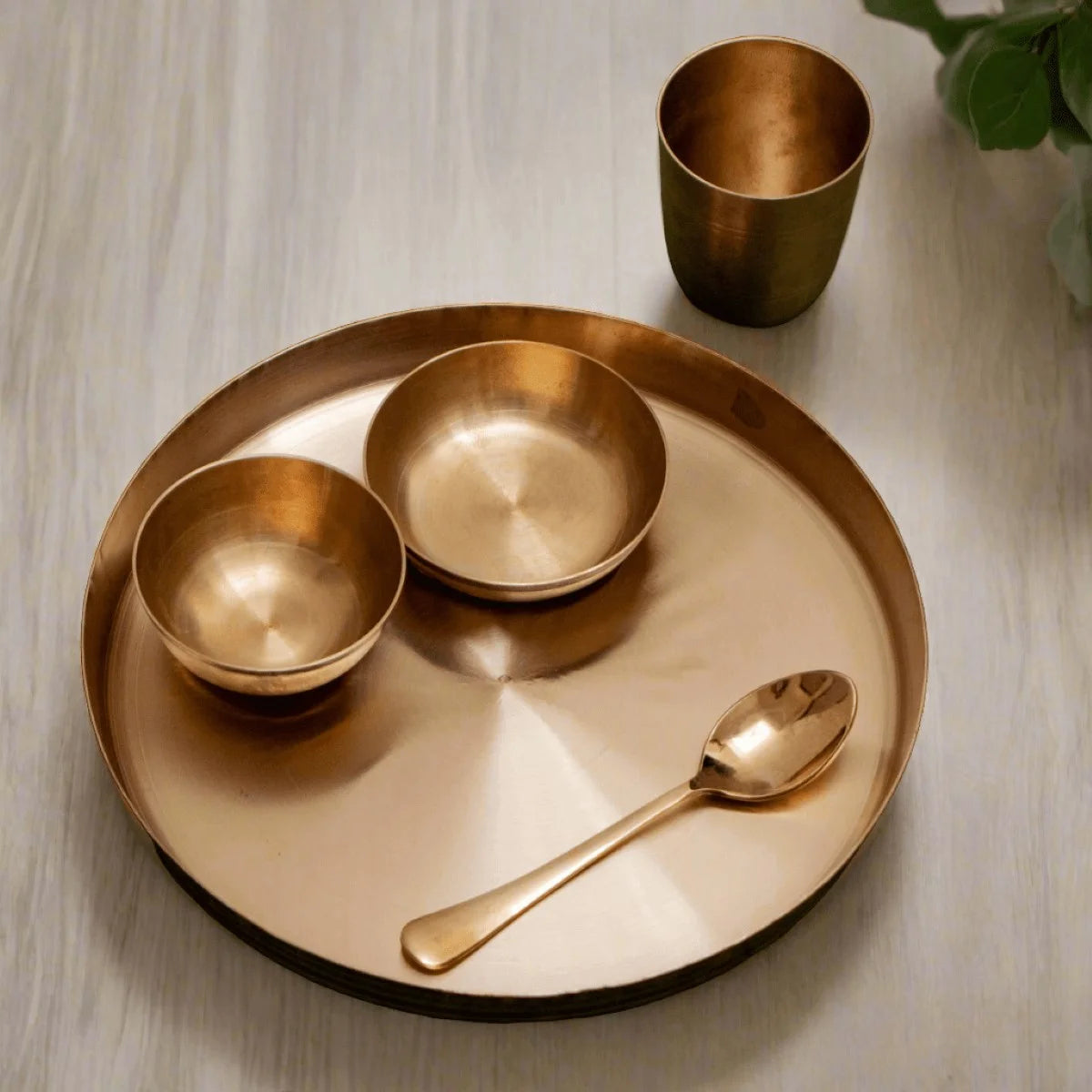 Kansa Thali Set Gujarat-Bronze Dinner Set-Zishta Kanysa Serveware